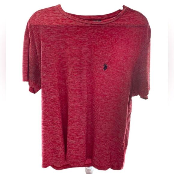 ⭐️5/$25 U.S. Polo Assn. Lightweight Red Tee, Mens size Large - Picture 1 of 4
